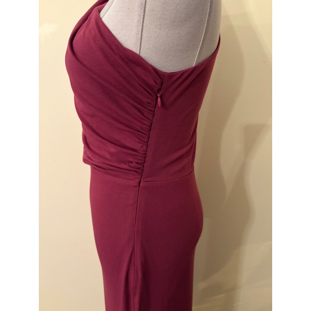 By Egreis One Shoulder Cutout Maxi Dress Berry Plum Asymmetrical Mermaid Medium - Picture 7 of 8